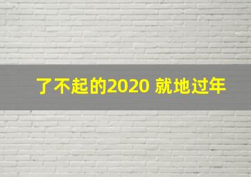 了不起的2020 就地过年